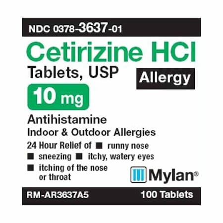 Mylan Allergy Relief 10 mg Strength Tablet, 100PK 00378363701
